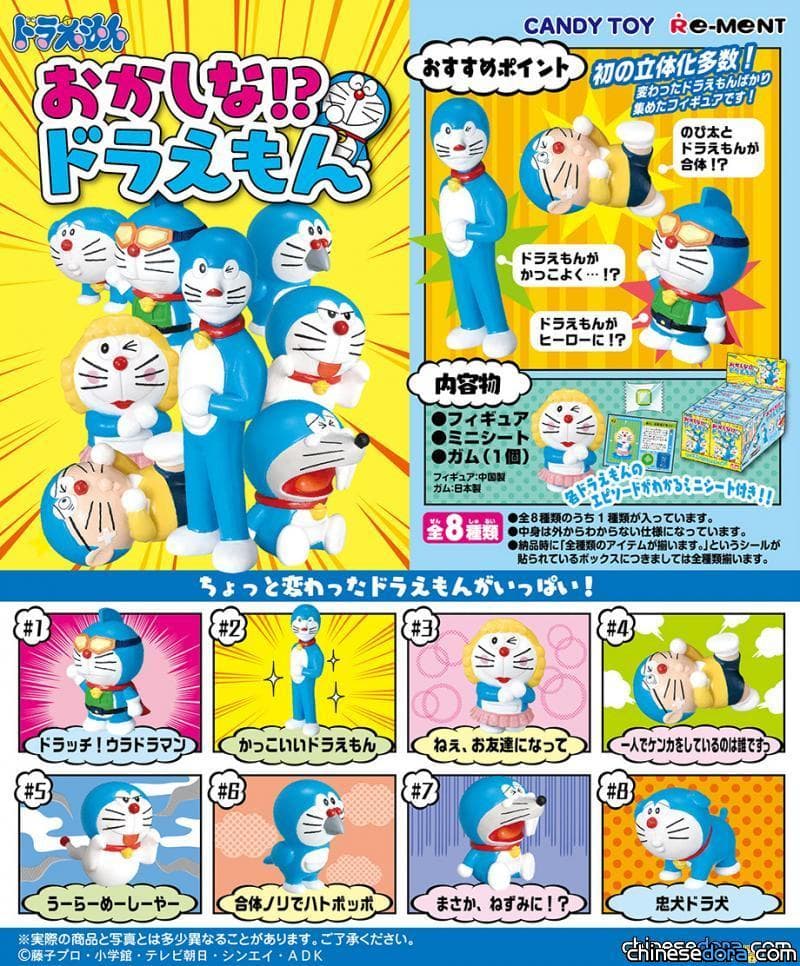 [日本] 不要笑! 哆啦A夢被道具惡搞8種怪樣 食玩忠實重現