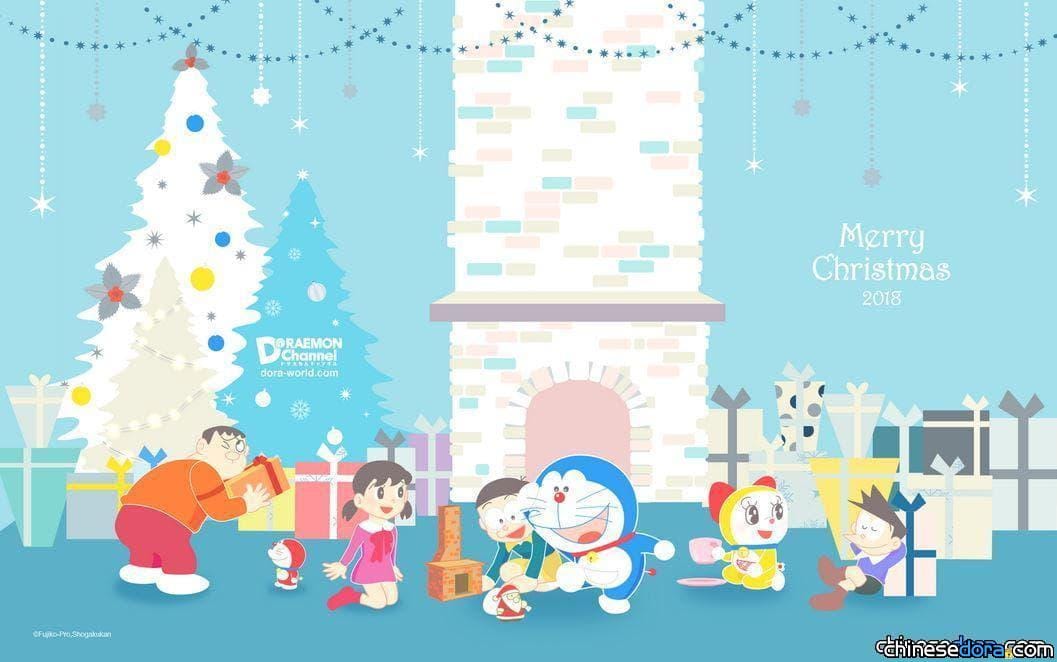 [桌布] 2018年12月哆啦A夢桌布：Merry Christmas!