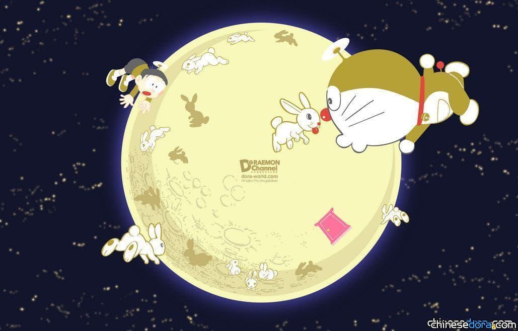 [桌布] 哆啦A夢官網3月桌布：大雄的月球探測記