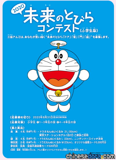 [日本] 三協鋁業 哆啦A夢代言「未來的夢想之扉2020」徵稿活動開跑　畫出你心中的未來之扉吧！