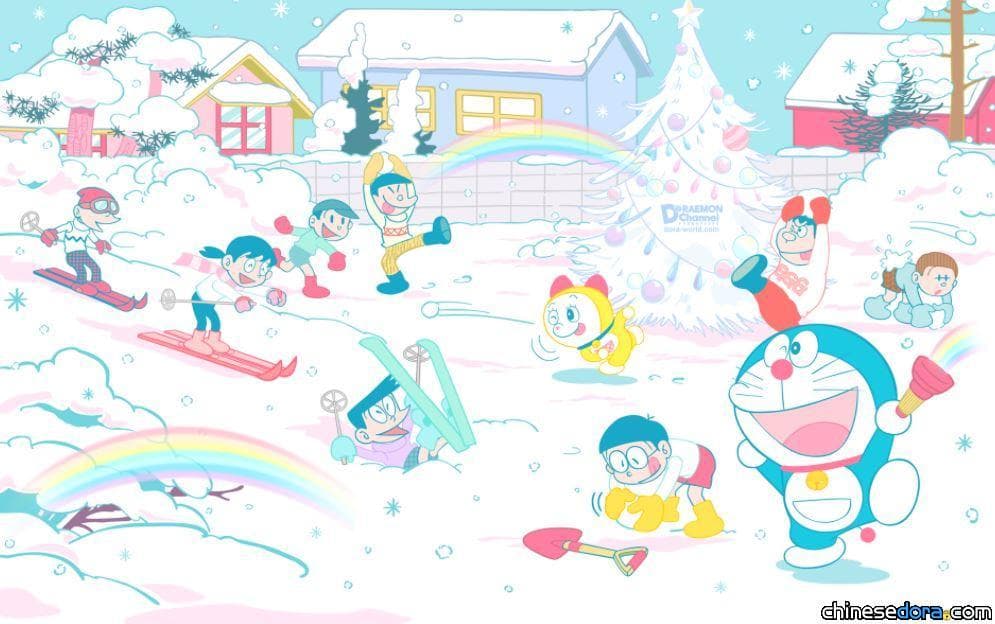 [桌布] 2020年12月哆啦A夢官方桌布：到空地玩雪去！
