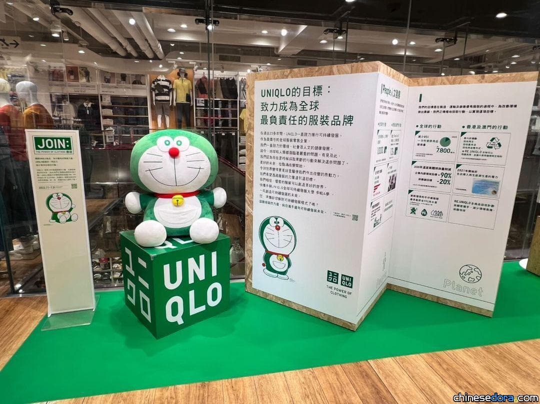 [香港] UNIQLO「多啦A夢可持續發展模式」始動！綠色多啦公仔又再斷市！