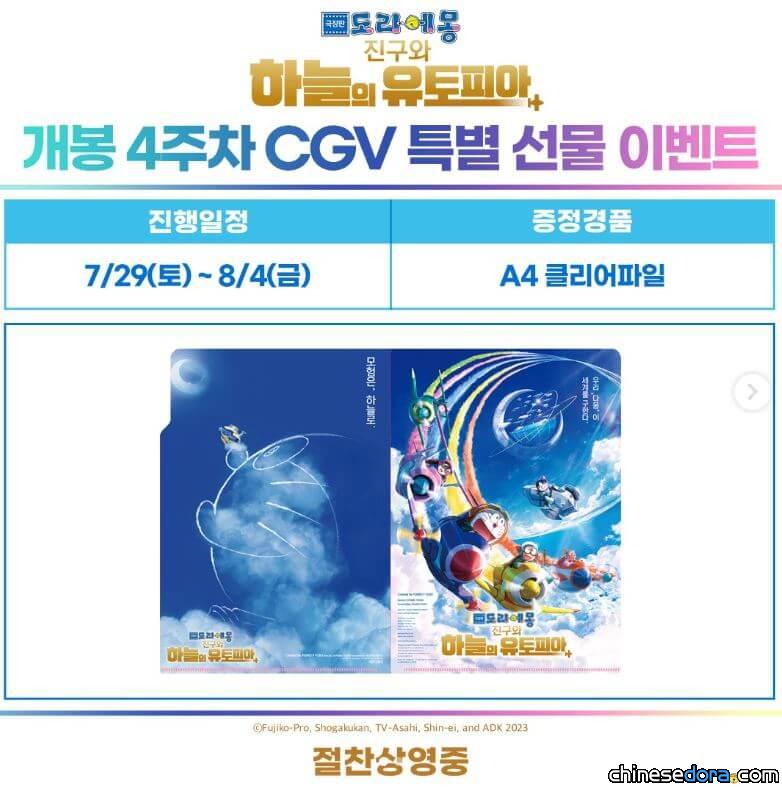 [國際] 《電影哆啦A夢：大雄與天空的理想鄉》票房逼近7億韓元 南韓第4週特典公布