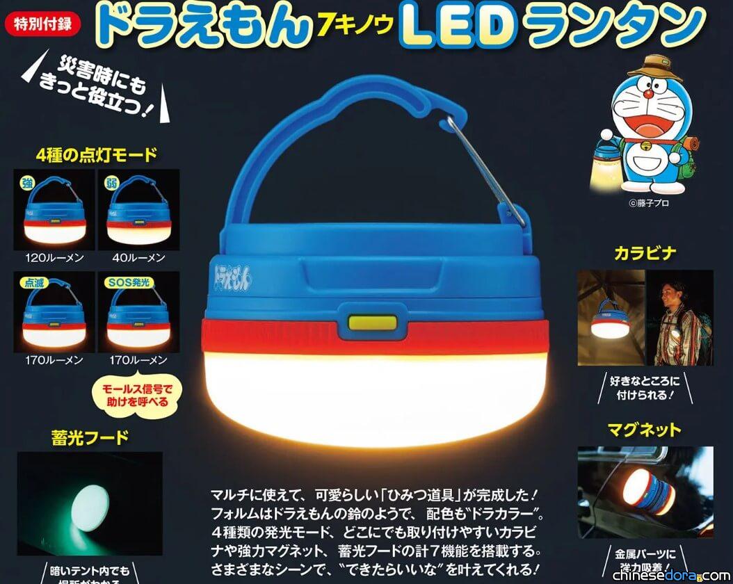 [日本] 最適合戶外活動的「哆啦A夢LED提燈」成為日本雜誌附錄 台灣通路亦可預購