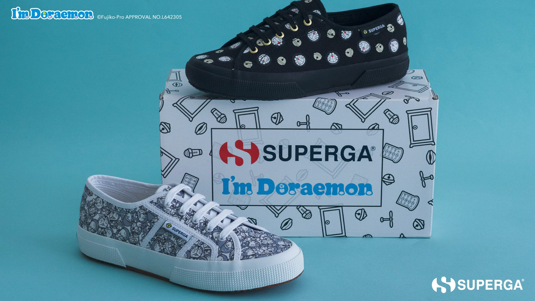 [日本] 義大利品牌 SUPERGA 與哆啦A夢首度聯名 推出2款哆啦A夢時尚帆布鞋