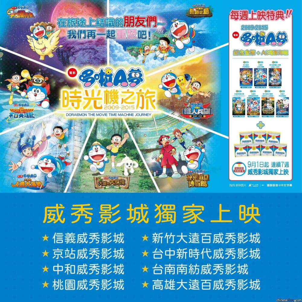 [台灣] 「哆啦A夢 時光機之旅」影展 9/22起上映《電影哆啦A夢：大雄與奇跡之島》