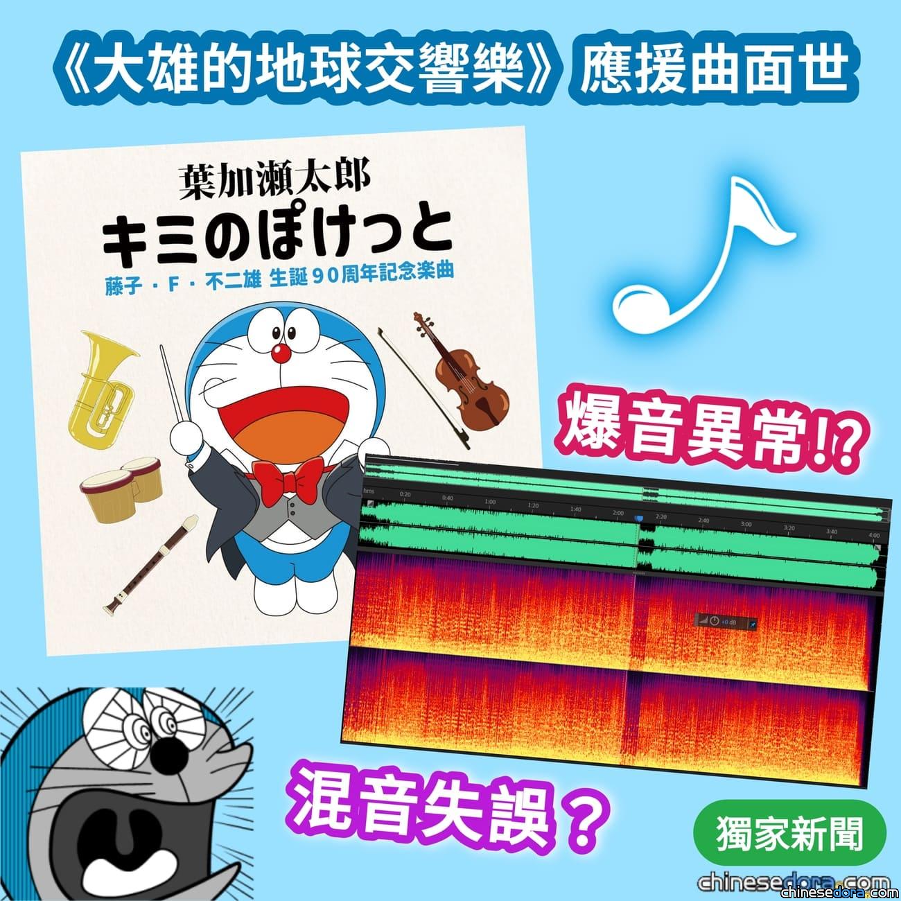 [日本] 獨／混音疏失？《電影哆啦A夢：大雄的地球交響樂》應援曲《你的口袋》爆音異常