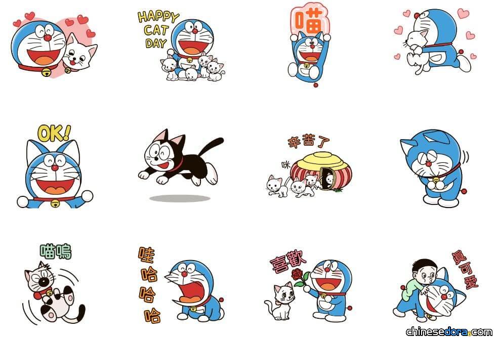 [LINE] 貓奴注意！「哆啦A夢 一堆貓咪動態貼圖」中日文版同步上線