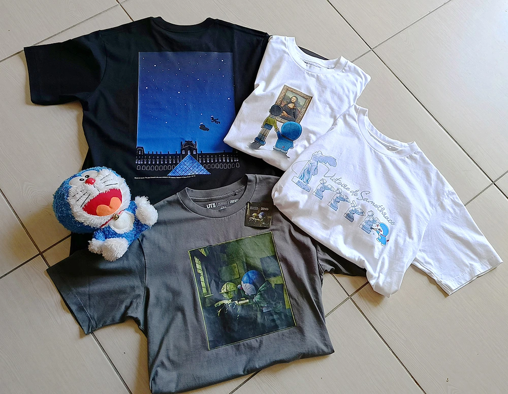 [台灣] 【開箱】UNIQLO 主題UT 與哆啦A夢一行人沉浸在羅浮宮名畫之旅吧!