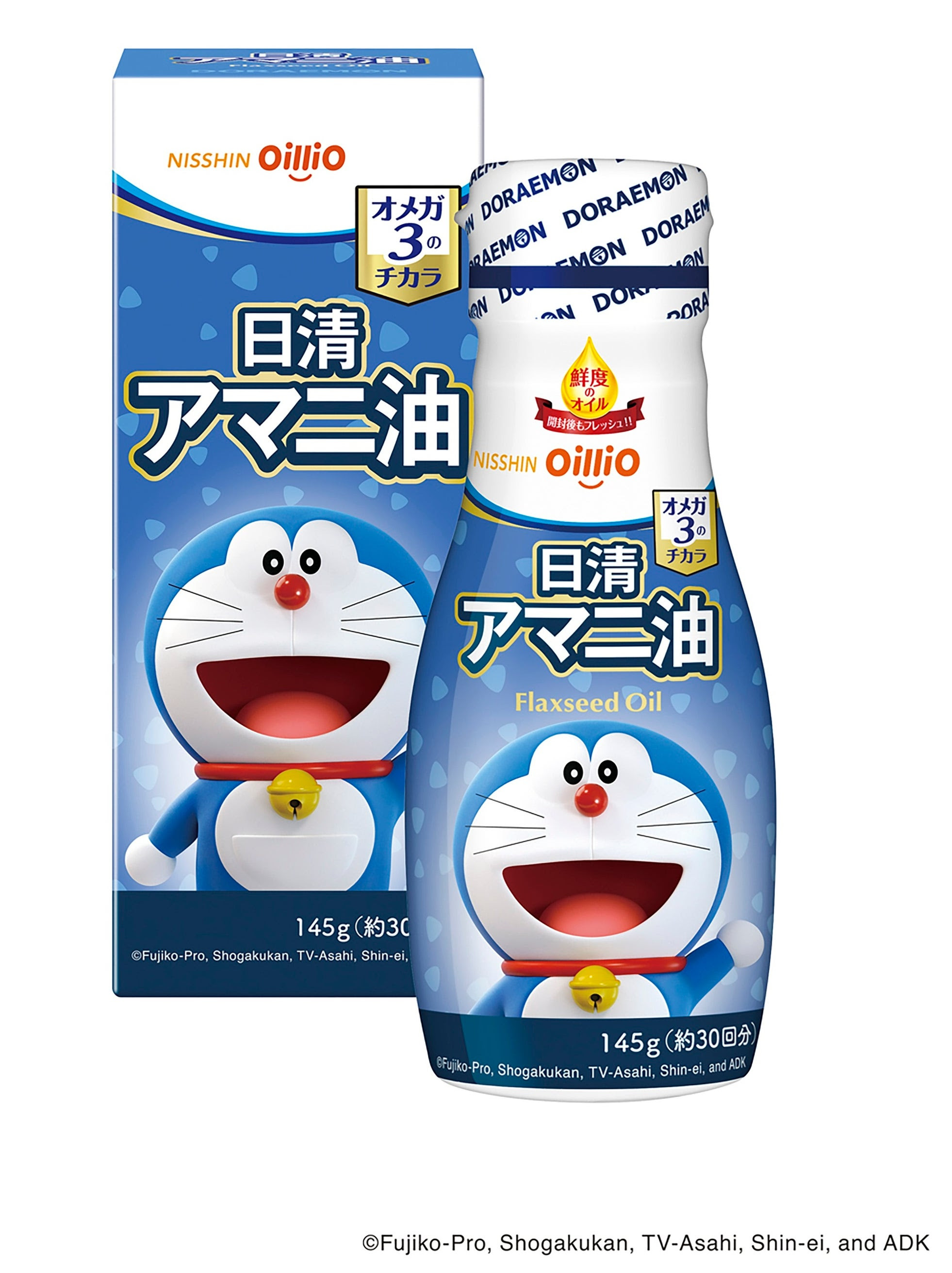 [日本] 日清奧利友集團推出亞麻仁油、初榨橄欖油限量哆啦A夢設計包裝
