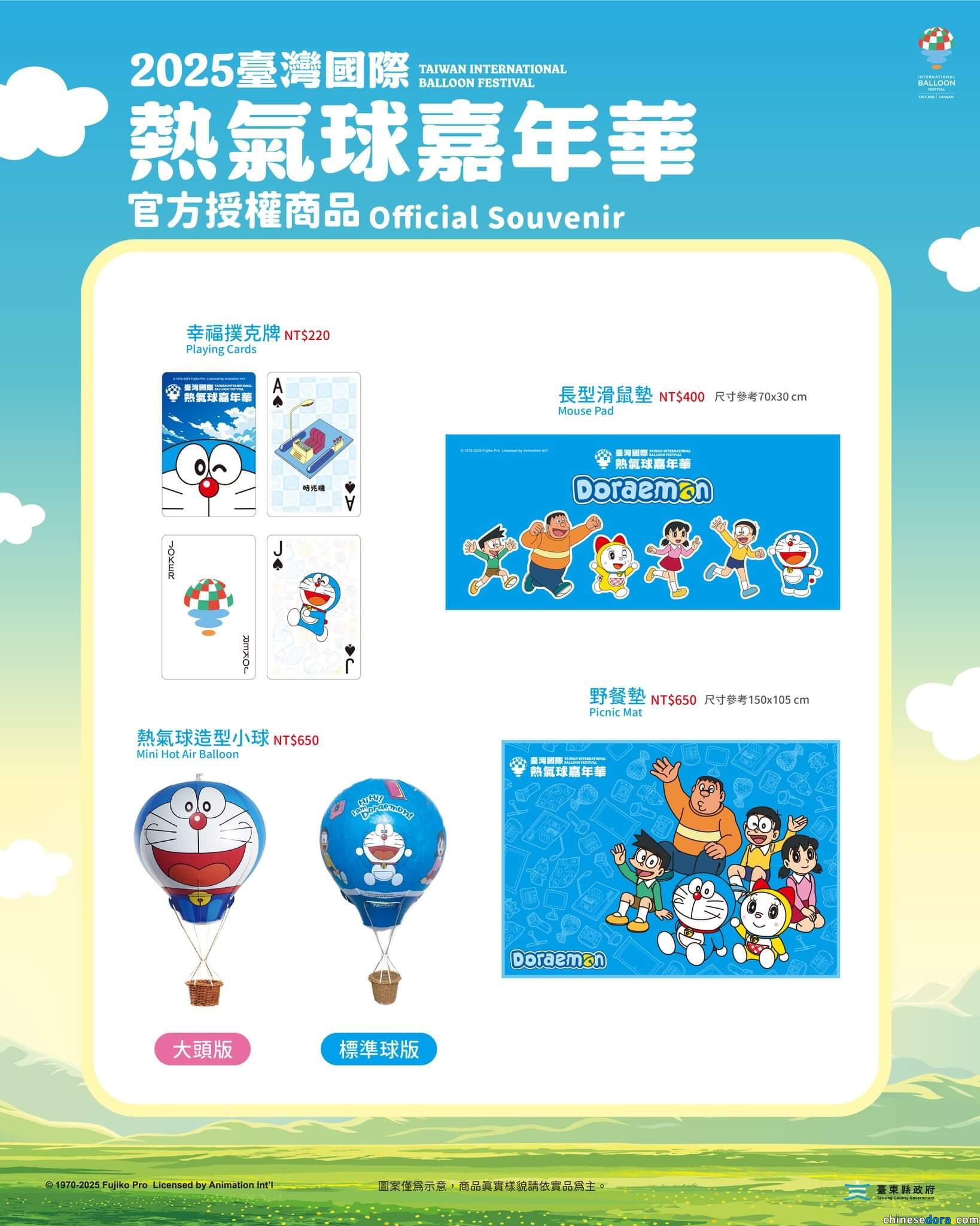 [台東] 週邊搶先看！「2025台灣國際熱氣球嘉年華」哆啦A夢商品公開　活動主場快閃店發售