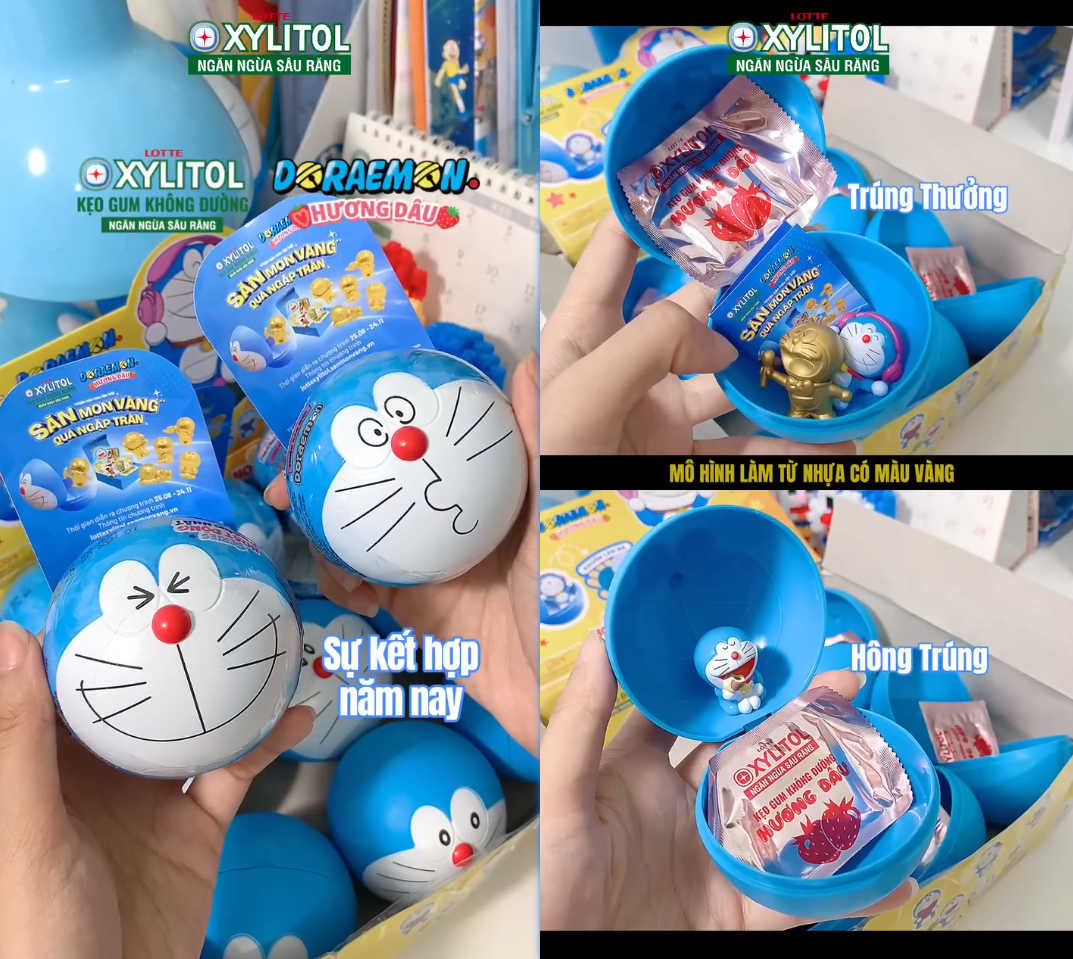 [國際] 越南 Lotte Xylitol 哆啦A夢盲盒口香糖爆紅　當地年輕人瘋搶「金色哆啦」