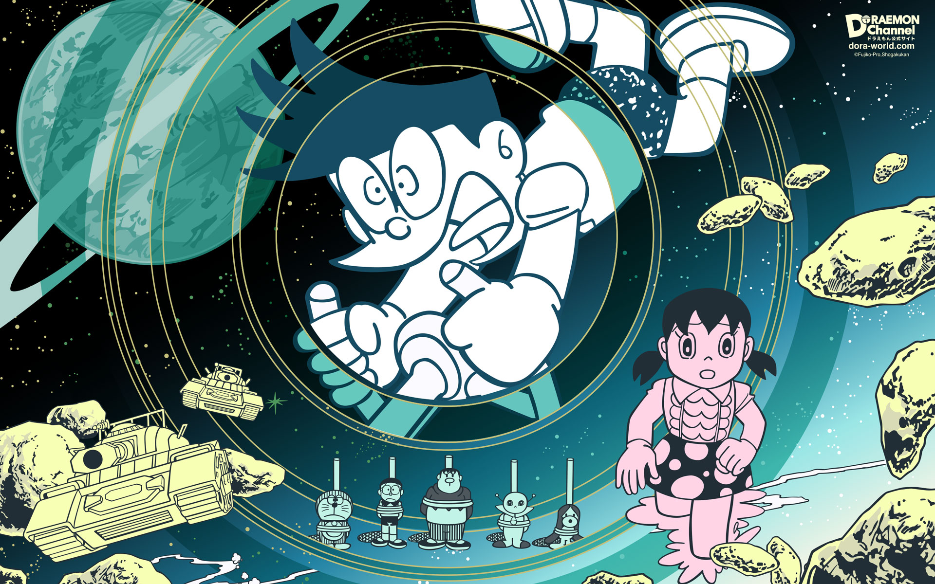 [桌布] 2026年2月日本哆啦A夢官網桌布：大雄的宇宙小戰爭