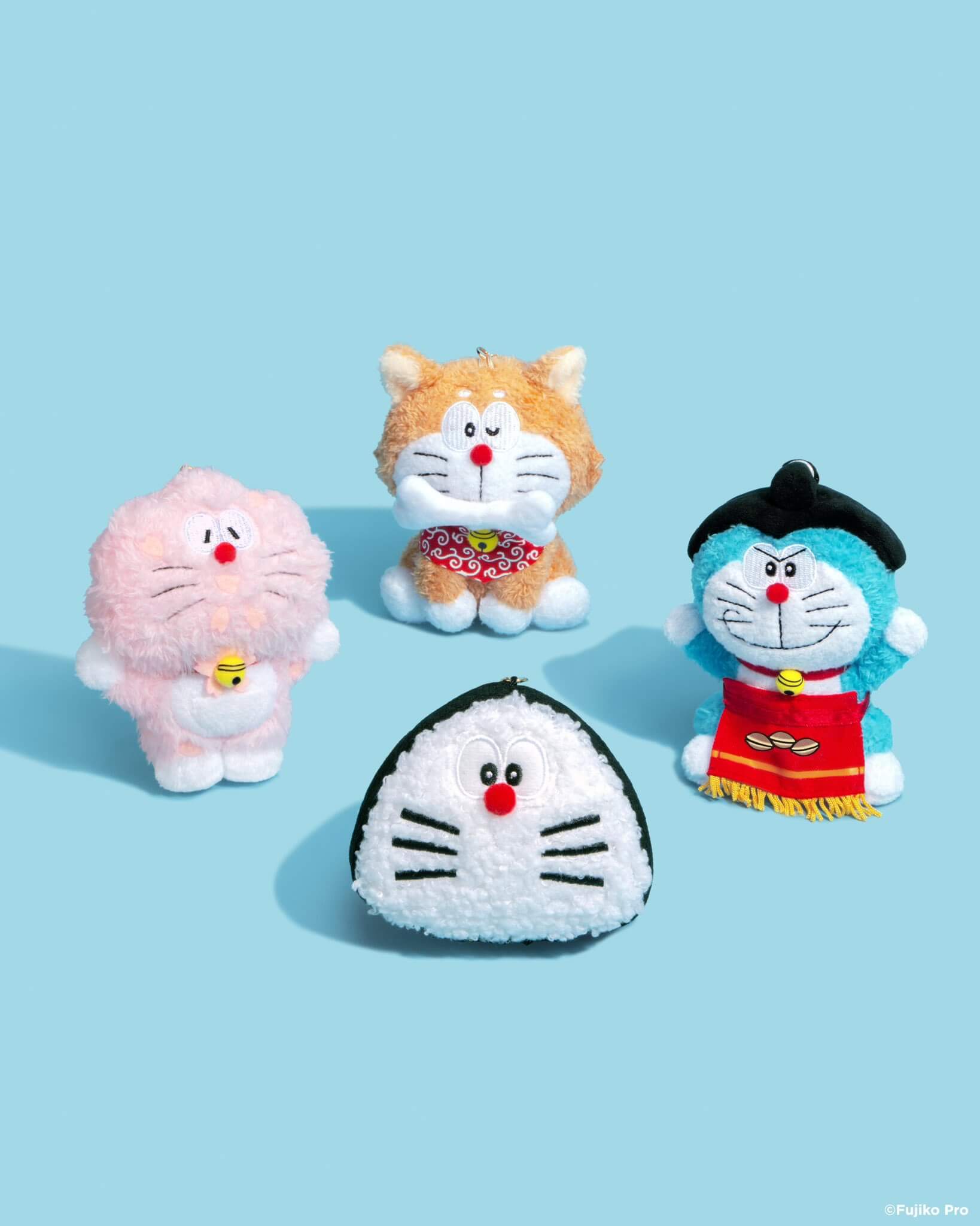 “100% Doraemon & Friends” Tour in Tokyo announces first batch of limited design merchandises! Sakura, Sumo, Onigiri and Shiba Inu transforms into plush keychains