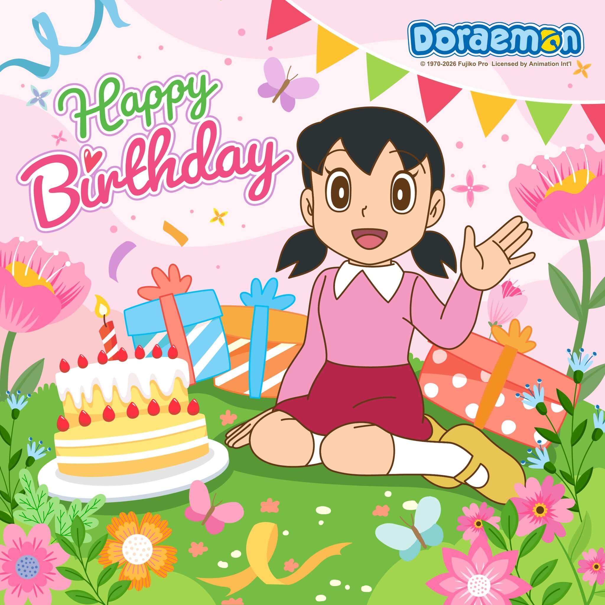 【靜香生日月】5月2日是靜香的生日！2026年官方哆啦A夢專頁公開祝賀插圖