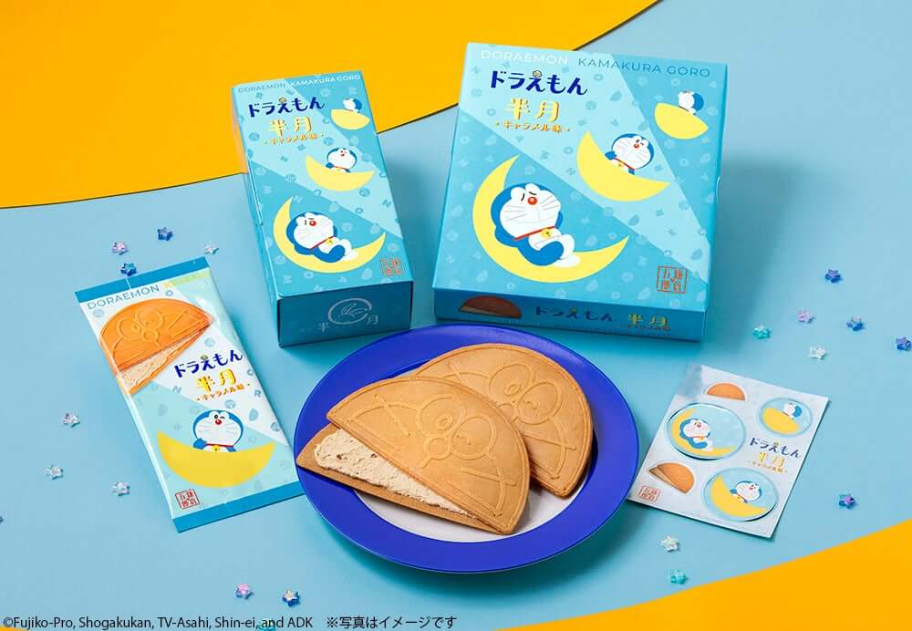 [日本] 「鎌倉半月」變身哆啦A夢點心！限定焦糖口味附贈原創貼紙　7/1開始販售