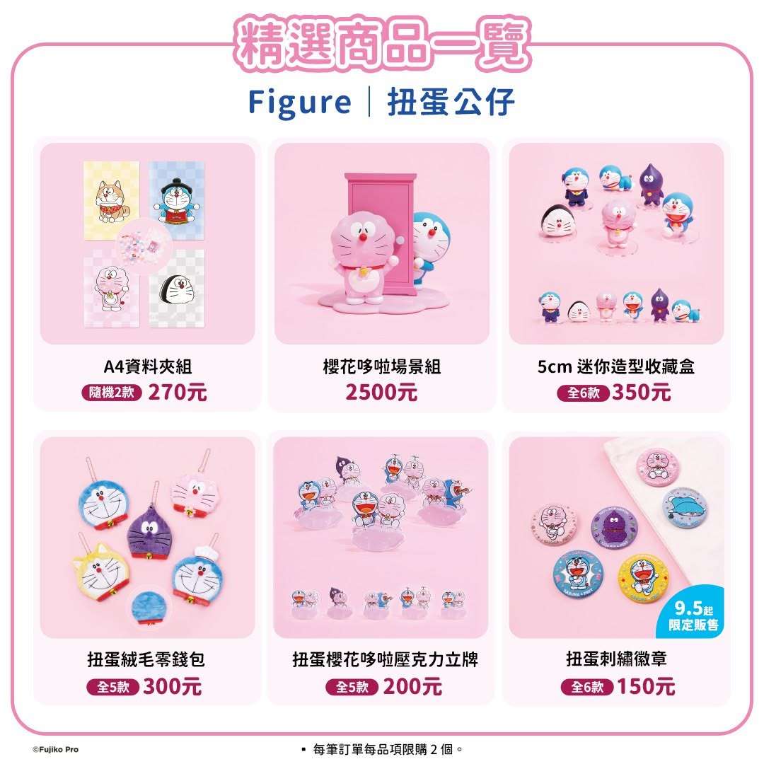 [台灣] 「100%哆啦A夢櫻花節 in 台北」全系列商品公開　部分款8月後進貨　香港版遊戲獎品竟直接發售
