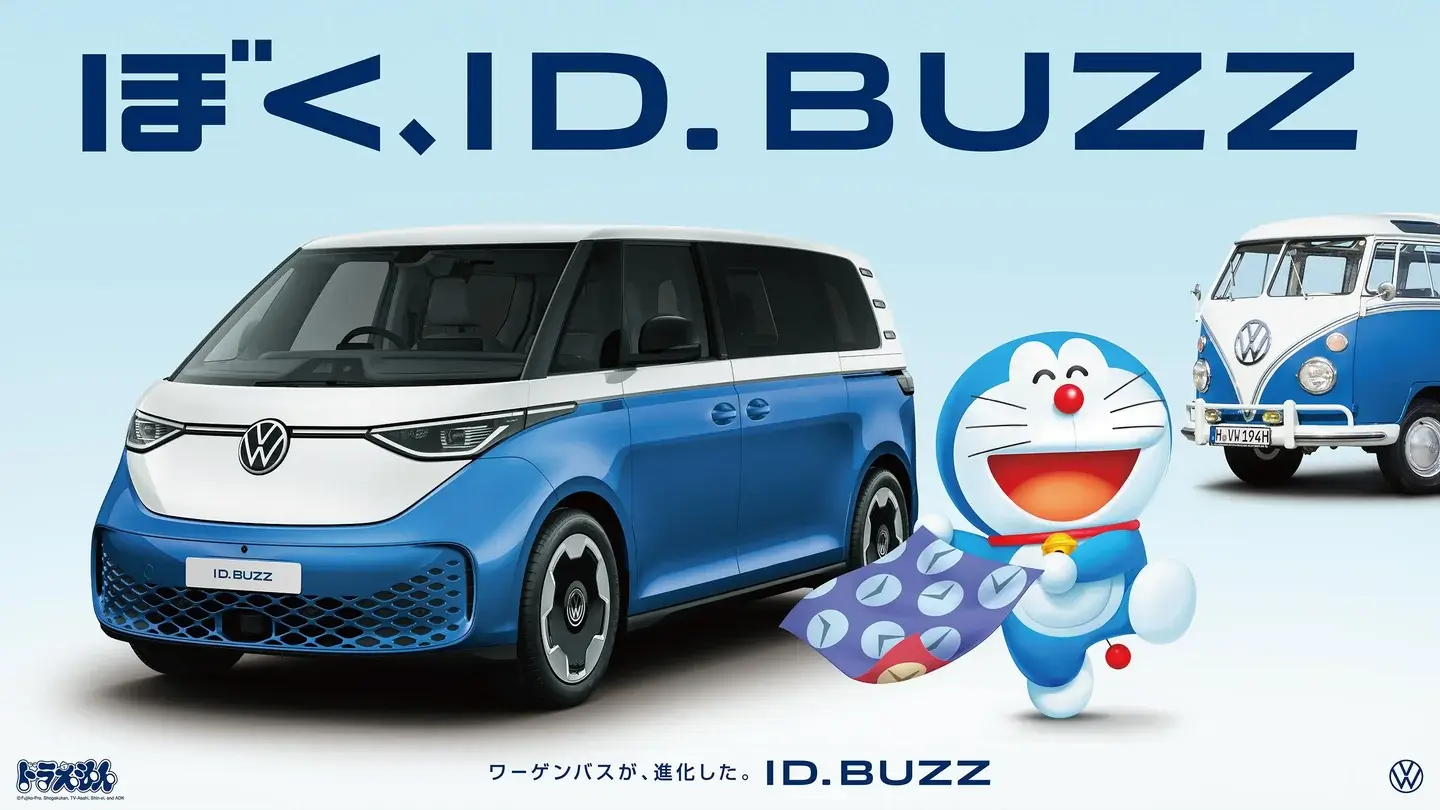 [日本] 哆啦A夢、哆啦美現身 Volkswagen ID. Buzz 宣傳！日本福斯汽車公開一週年合作企劃